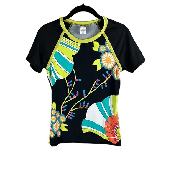Trina Turk Fuji Fans Surf Rash Guard Size M - Picture 5 of 10